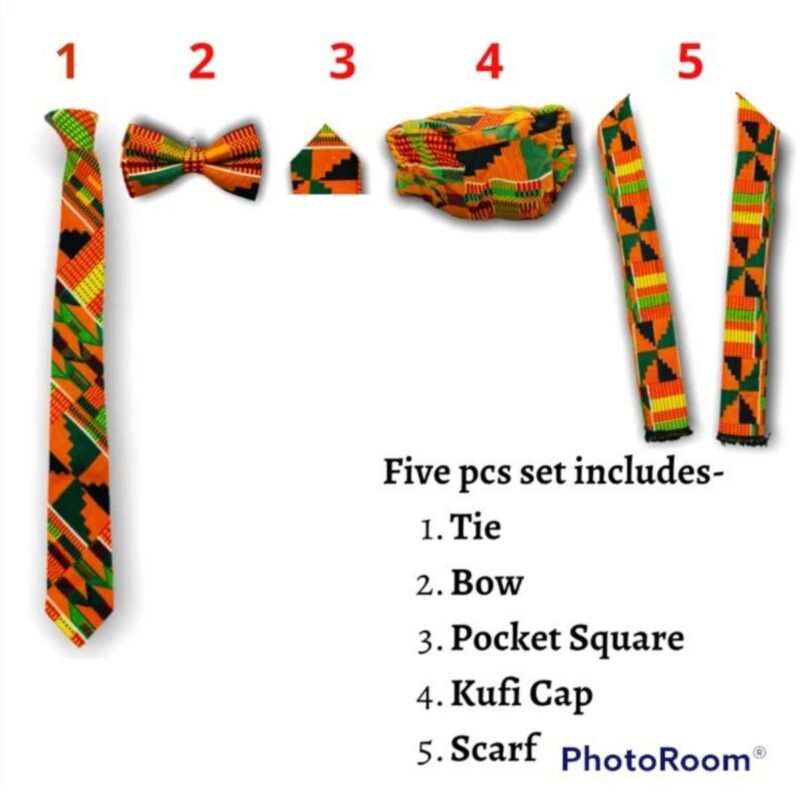 african tie bow set for men