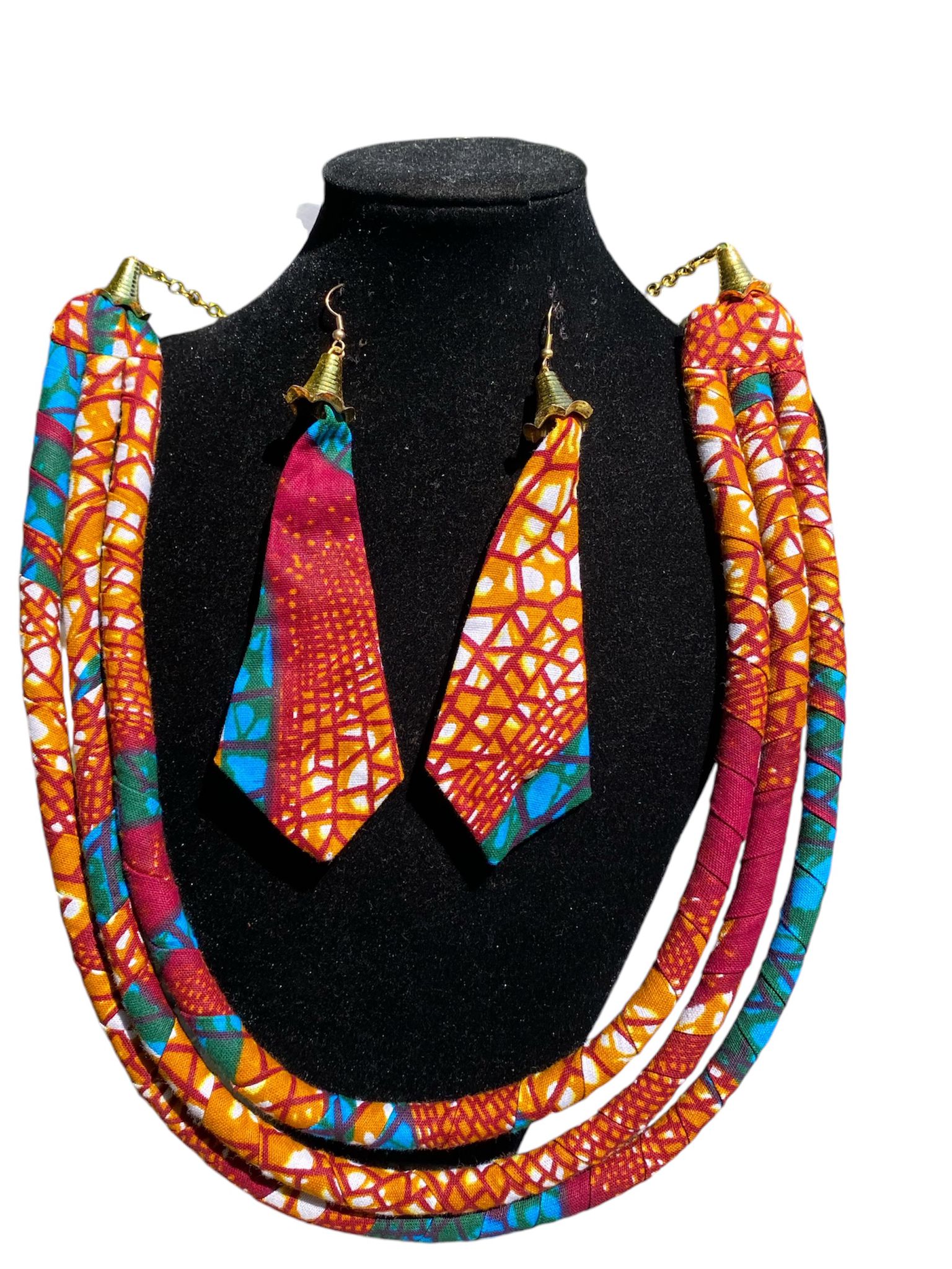 Ankara African Fabric Jewelry Set Set
